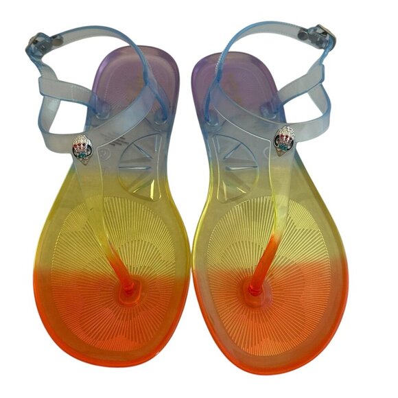 Kurt Geiger Mini Maddison Rainbow Jelly Sandals Ankle Strap Size 5 Big Kids NWOT - Picture 1 of 10